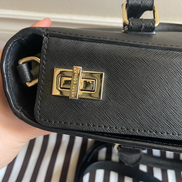 Henri Bendel west 57th small turnlock black satchel bag - Picture 5 of 13